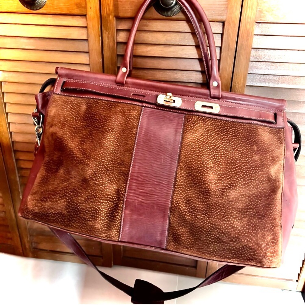 Zafiro Peccary Suede Travel Bag Duffle - Unisex